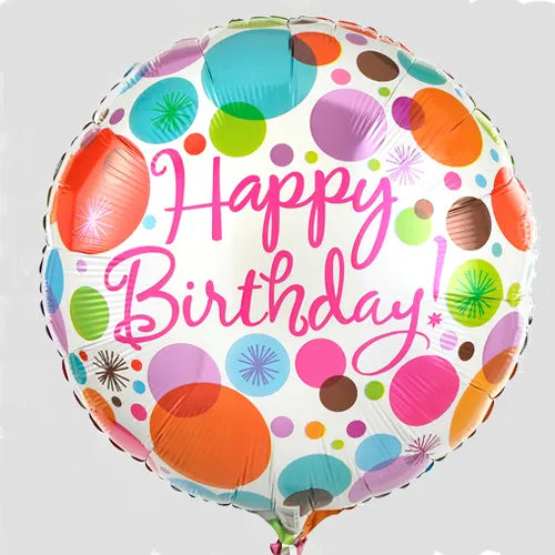 Globo metalizado de cumpleaños de 18 pulgadas con helio.